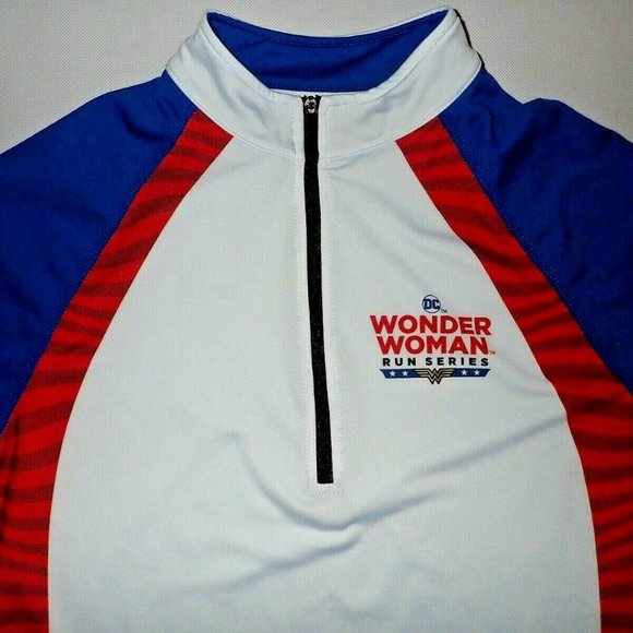 Wonder Woman Running‎ series Shirt Mens M 1/4 zip Long sleeve Running Man b32 - Picture 2 of 4